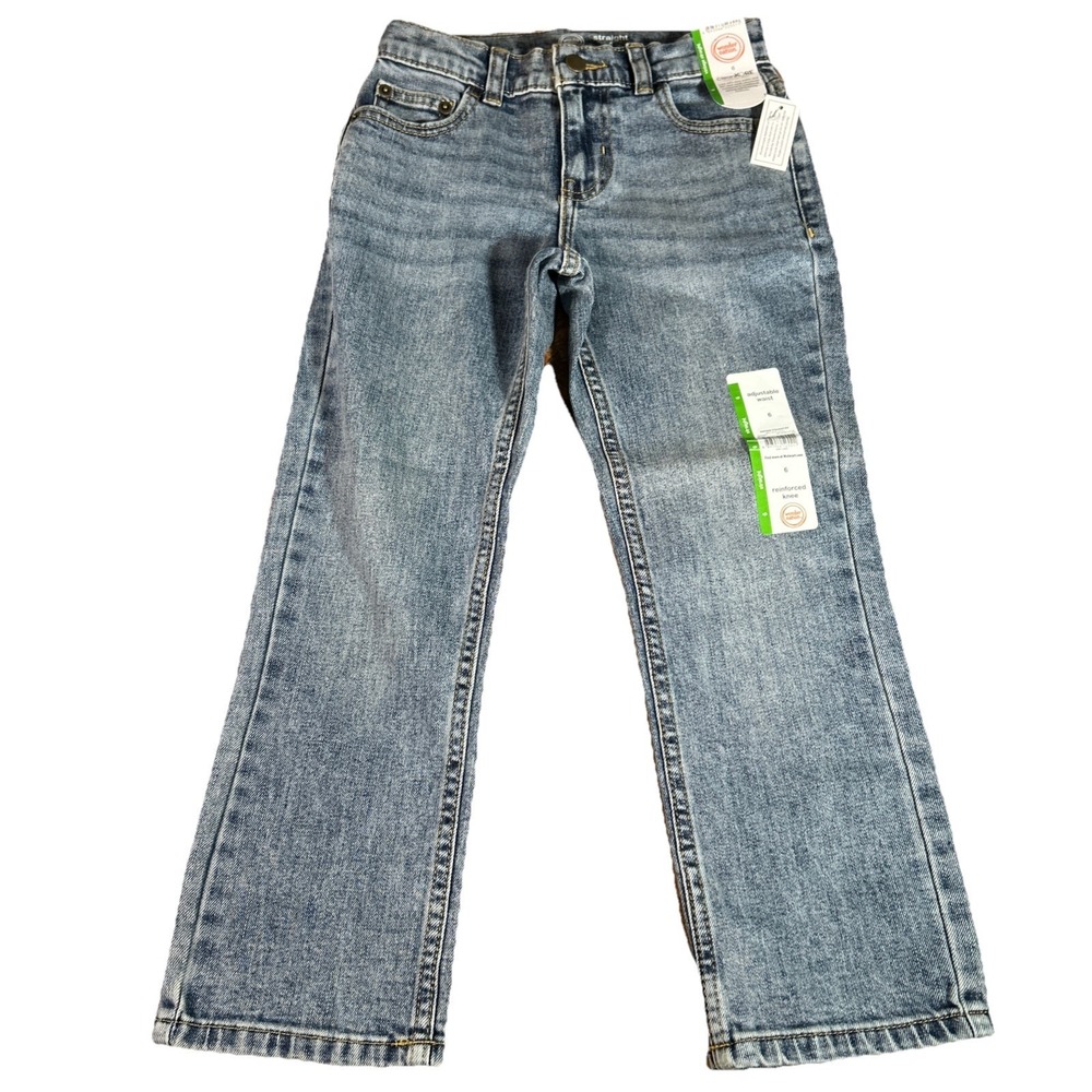 Wonder Nation Vintage Straight Fit Boys 6 Med Acid‎ Wash Adjustable Waist NWT